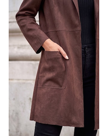 Roman Petite Faux Suede Pocket Jacket