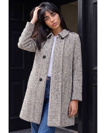 Roman Petite Collar Double Breasted Coat