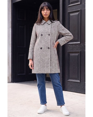 Roman Petite Collar Double Breasted Coat