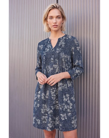 Roman Floral Chevron Dress