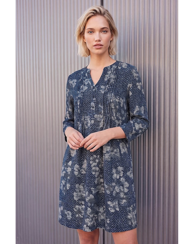 Roman Floral Chevron Dress
