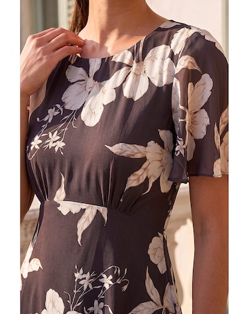 Roman Petite Floral Print Chiffon Dress