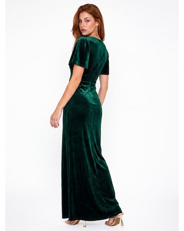 Maya Deluxe Faux Wrap Velvet Maxi Dress