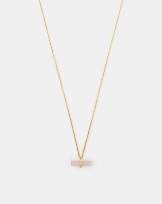 Accessorize Gold Stone T-Bar Necklace