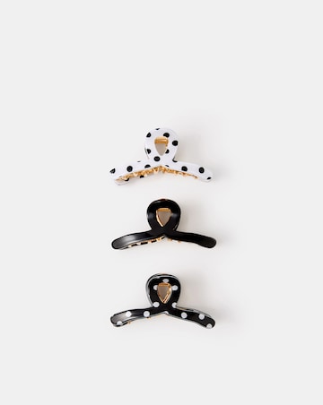 Accessorize 3pk Polka Dot Claw Clips