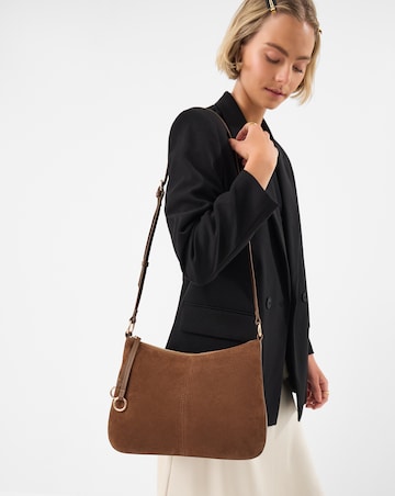 Accessorize Curved Suede Crossbody Bag