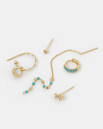 Accessorize 5pk Gold Stud/Hoop Earrings