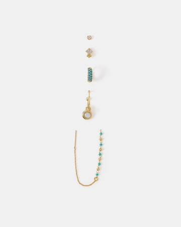 Accessorize 5pk Gold Stud/Hoop Earrings
