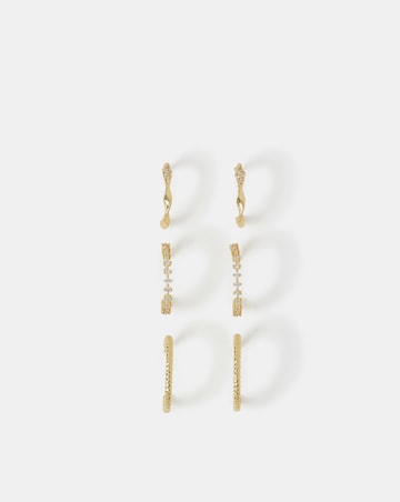 Accessorize 3pk Gold Twist Hoop Earrings