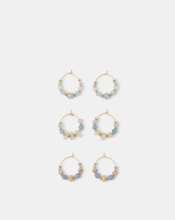 Accessorize 3pk Beaded Hoop Earrings