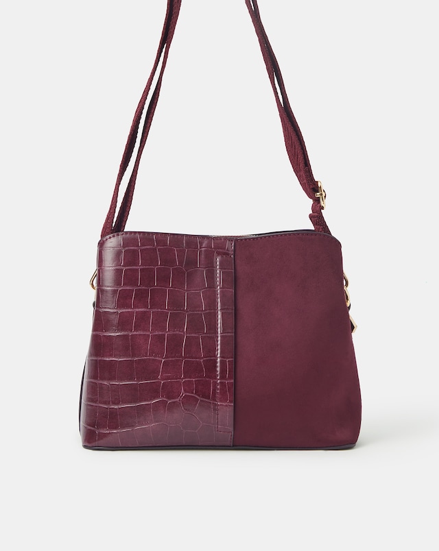 Accessorize Faux Croc Crossbody Bag