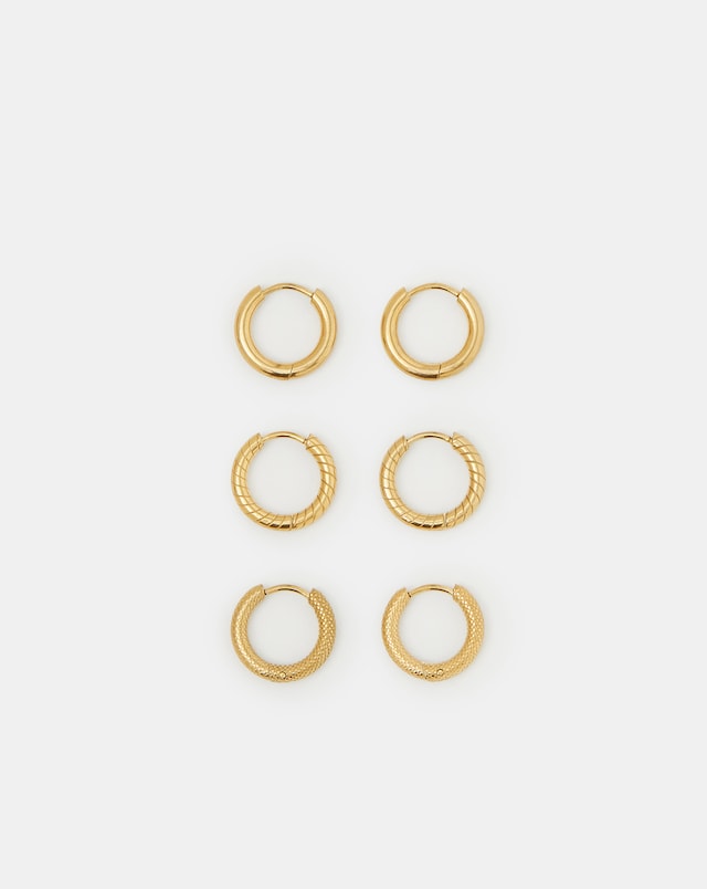 Accessorize 3pk Steel Hoop Earrings