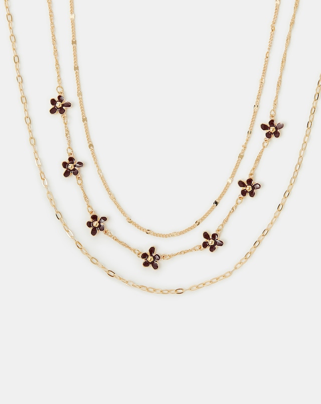 Accessorize 3pk Enamel Flower Necklaces