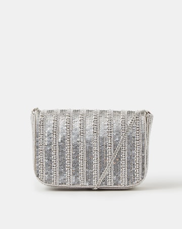 Accessorize Beaded Fold-Over Clutch Bag
