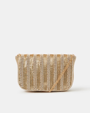 Accessorize Beaded Fold-Over Clutch Bag