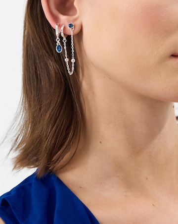 Accessorize 4pk Stud/Chain Hoop Earrings