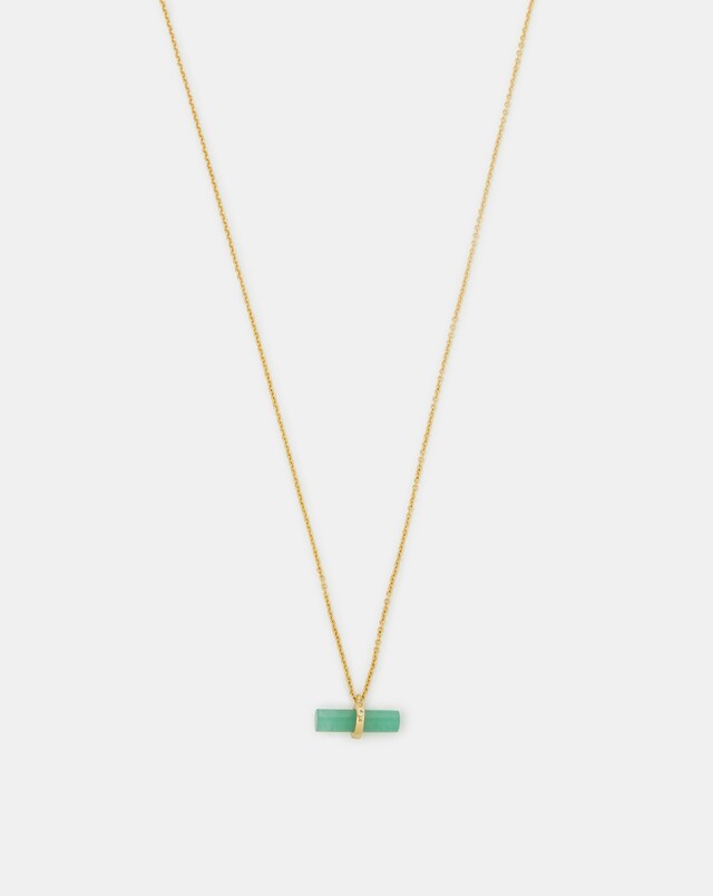 Accessorize Gold Stone T-Bar Necklace
