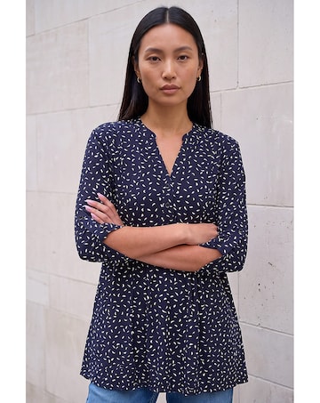 Roman Ditsy Spot Puff Print Tunic Top