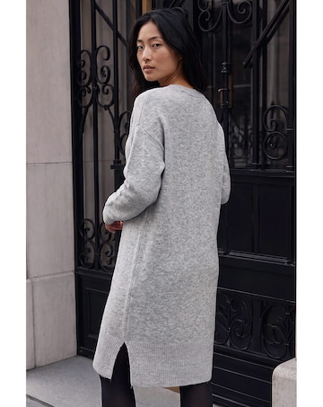 Roman Petite Knitted Pintuck Shift Dress