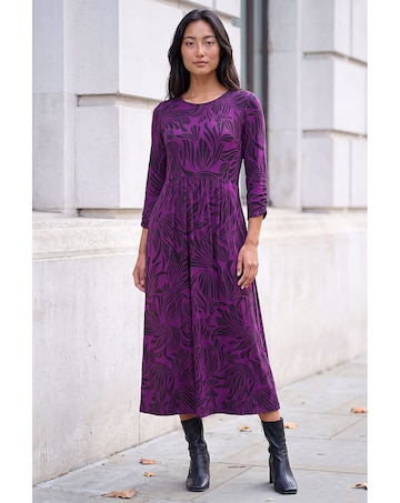 Roman Petite Swirl Stretch Midi Dress
