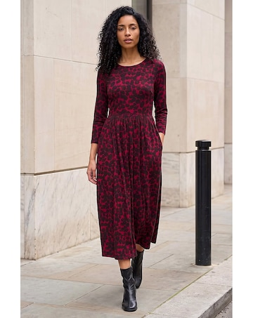 Roman Abstract Spot Stretch Midi Dress