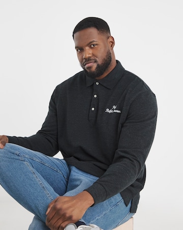 Polo Ralph Lauren Long Sleeve Script Logo Polo - Black