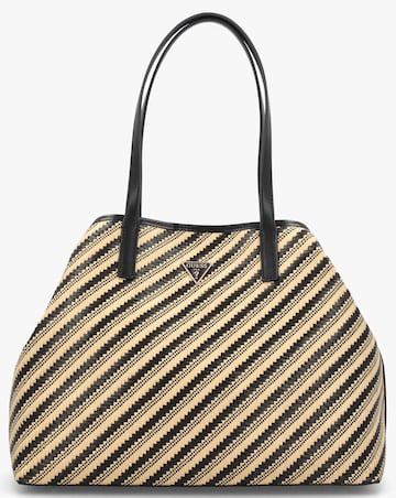 Guess Vikky II Natural Black Beachy Tote Bag