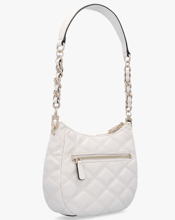 Guess Tamsin Quilted Off White Top Zip Shoulder Bag