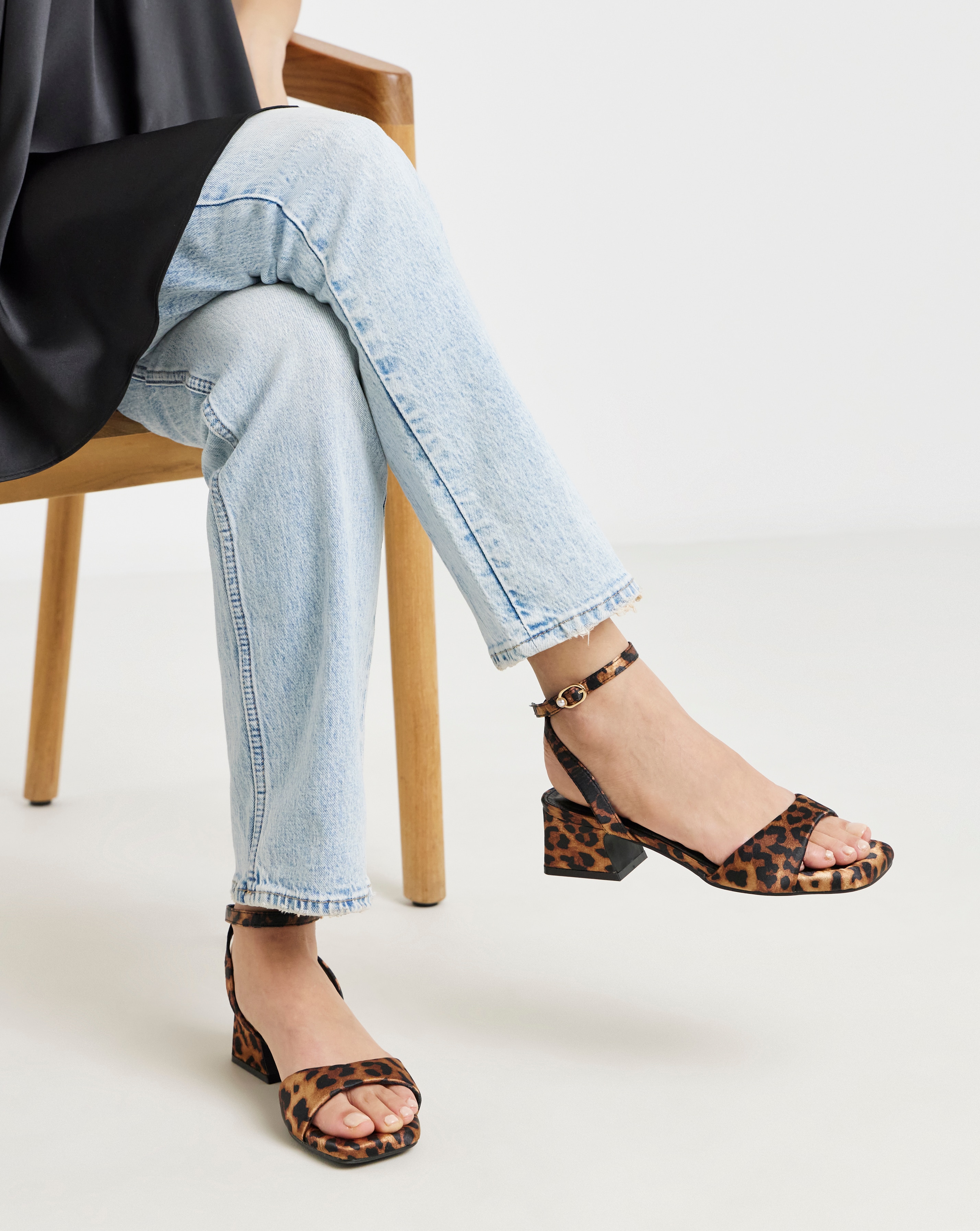 New In - Barely There Low Block Heel Wide
