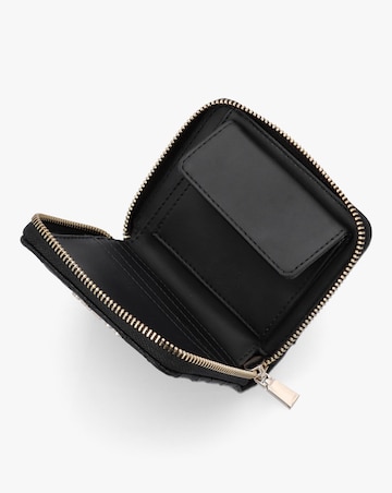 Guess Anning Quilted Black Zip Around Wallet