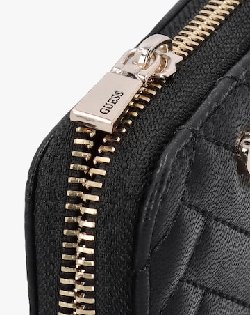 Guess Anning Quilted Black Zip Around Wallet