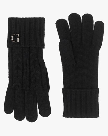 Guess Black Knitted G Logo Gloves