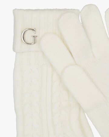 Guess Cream Knitted G Logo Gloves