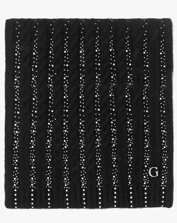 Guess Black Knitted G Logo Diamante Scarf