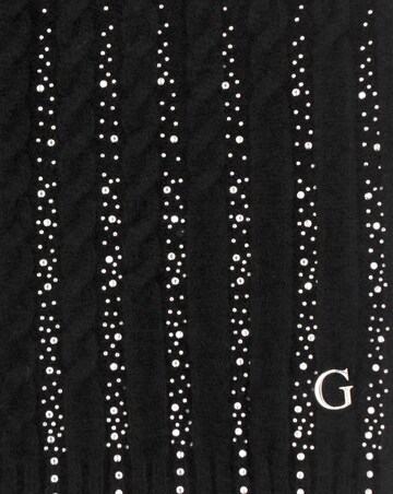 Guess Black Knitted G Logo Diamante Scarf