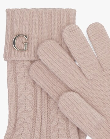 Guess Pink Knitted G Logo Gloves