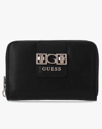 Guess Jane Medium Black Zip Around Wallet