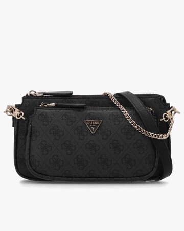 Guess Noelle Double Pouch Coal Logo Cross-Body Bag