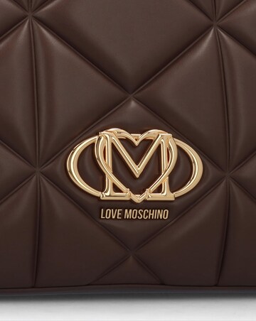 Love Moschino Heart Logo Quilted Pillow Chocolate Shopper Bag