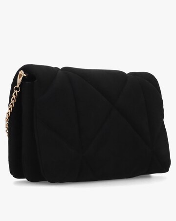 Love Moschino Heart Logo Quilted Pillow Velour Black Cross Body Bag