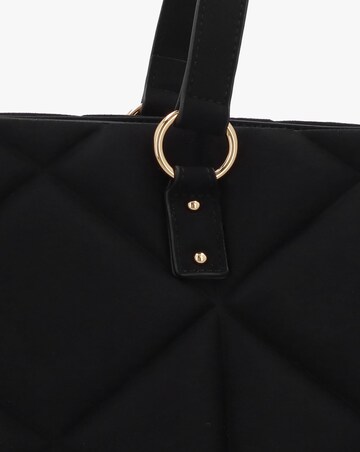 Love Moschino Heart Logo Quilted Pillow Velour Black Shopper Bag