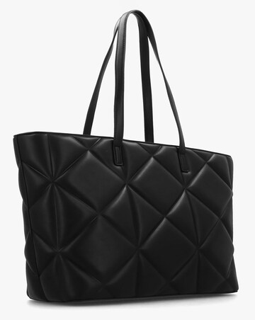 Love Moschino Heart Logo Quilted Pillow Black Shopper Bag