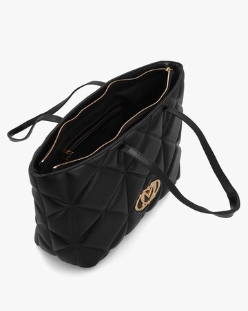 Love Moschino Heart Logo Quilted Pillow Black Shopper Bag
