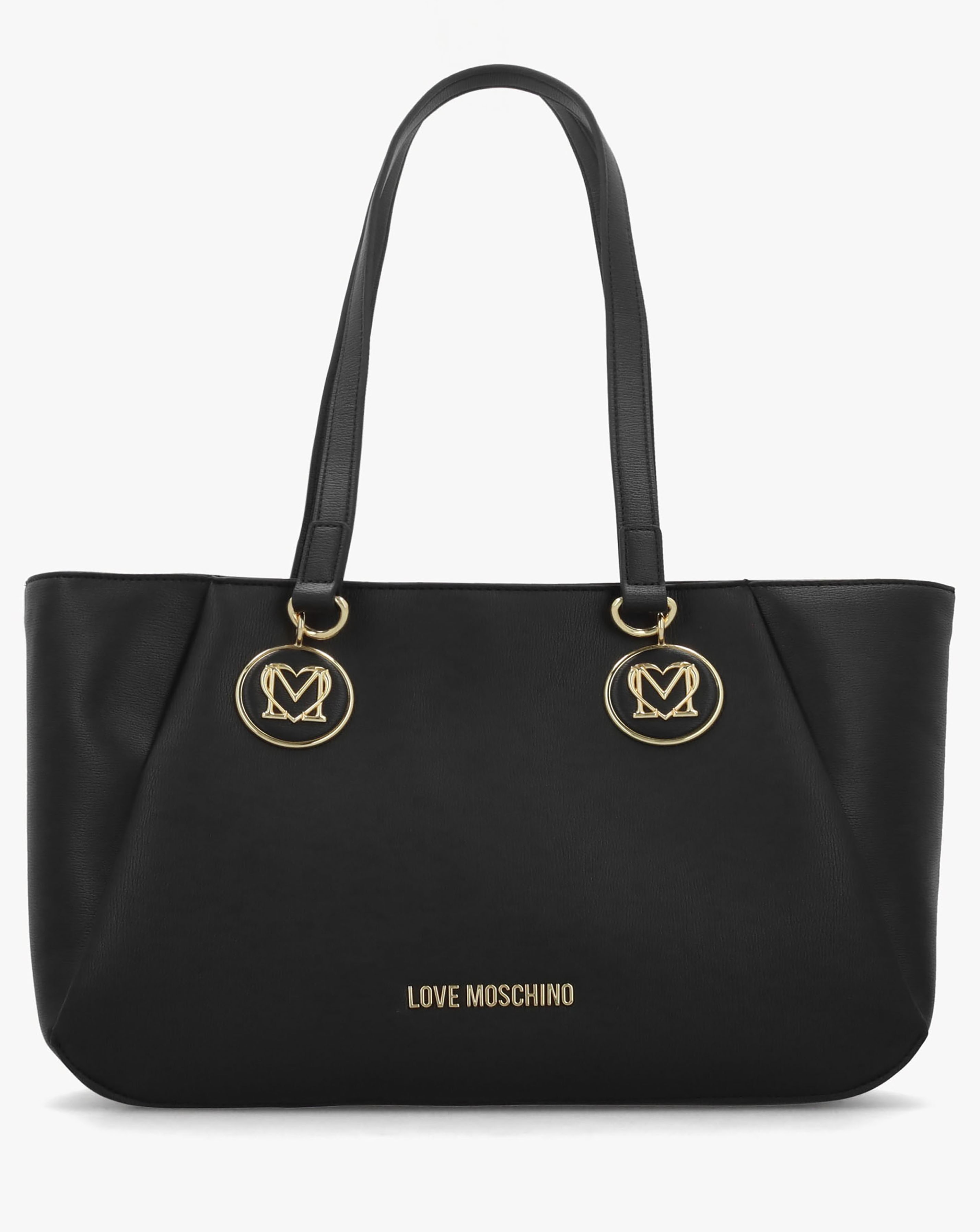 New In - Love Moschino Double Heart Logo Shopper