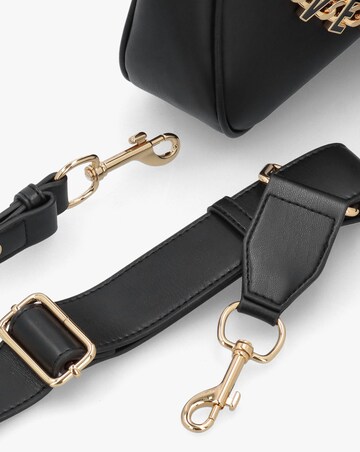 Love Moschino Chain Logo Black Leather Shoulder Bag