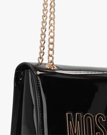 Love Moschino Enameled Logo Black Shoulder Bag