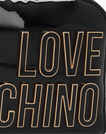 Love Moschino Enameled Logo Black Cross-Body Bag