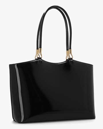 Love Moschino Enameled Logo Black Tote Bag