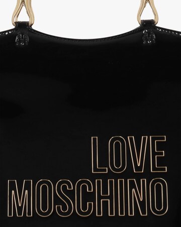 Love Moschino Enameled Logo Black Tote Bag
