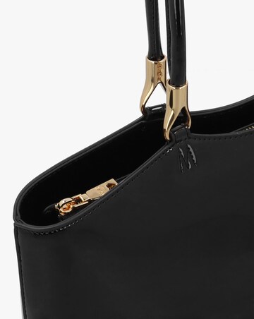 Love Moschino Enameled Logo Black Tote Bag